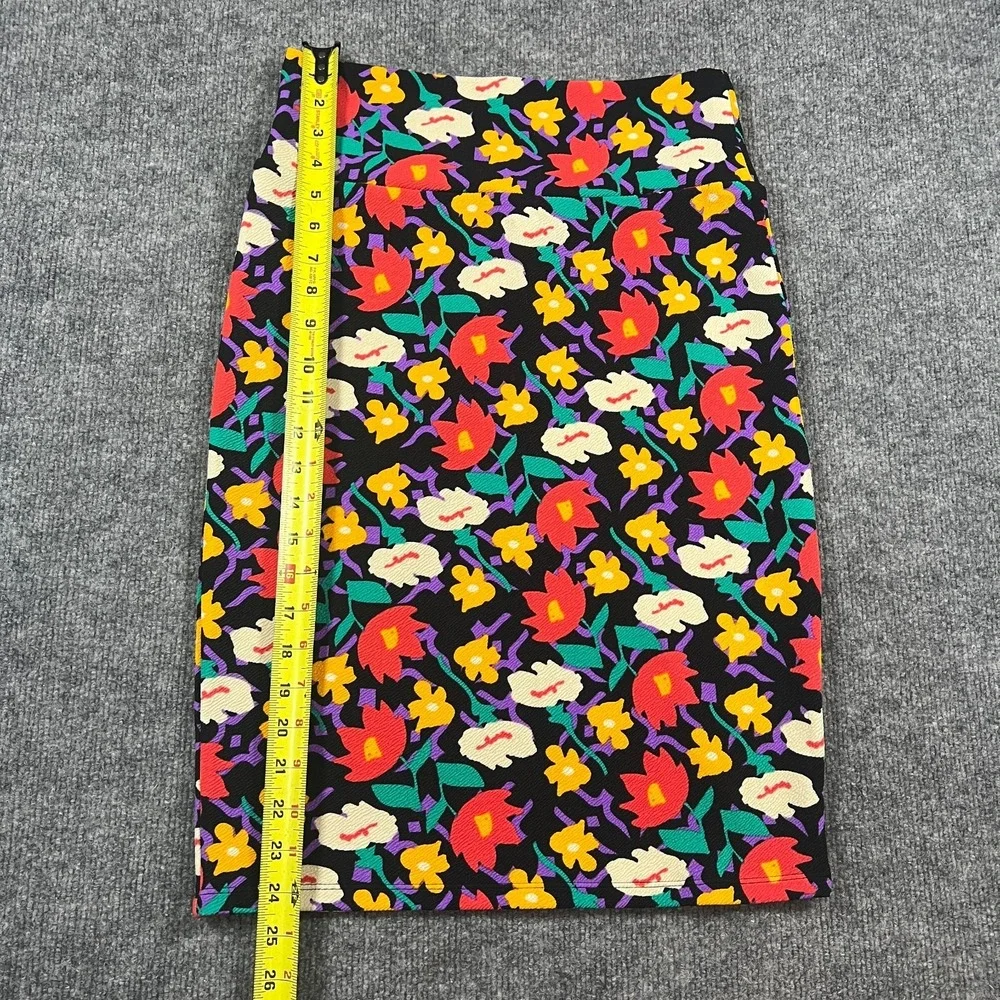 Lularoe‎ Pencil Skirt Womens Small Multicolor Floral Stretch Knee Length Office